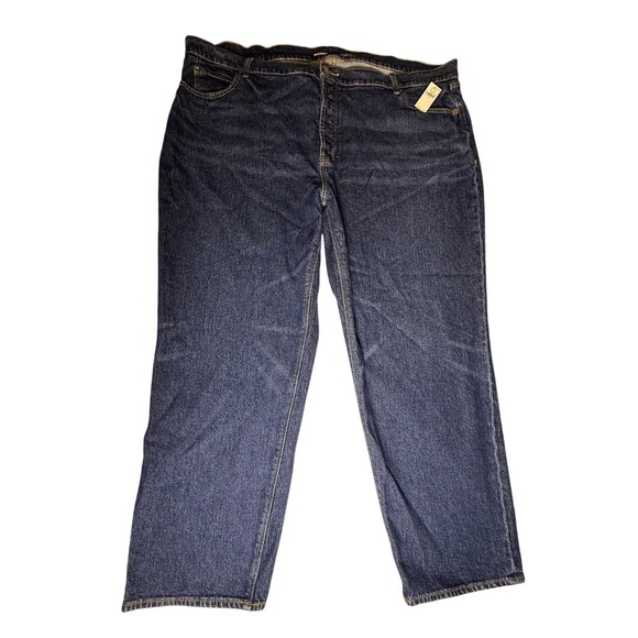 New w/Tag Old Navy High Rise Slouchy Straight Secret Women's Dark Wash Jeans-897 - Picture 1 of 9
